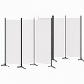 Artiss 3 Panel Room Divider Set of 2 Folding Privacy Screen Fabric Room Separator Partition White
