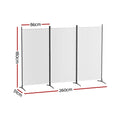 Artiss 3 Panel Room Divider Set of 2 Folding Privacy Screen Fabric Room Separator Partition White