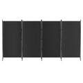 Artiss 4 Panel Room Divider Screen 345x180cm Black Fabric