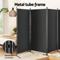 Artiss 4 Panel Room Divider Screen 345x180cm Black Fabric