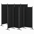 Artiss 4 Panel Room Divider Set of 2 Folding Privacy Screen Fabric Room Separator Partition Black