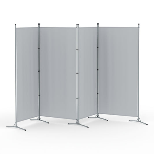 Artiss 4 Panel Room Divider Screen 345x180cm Grey Fabric