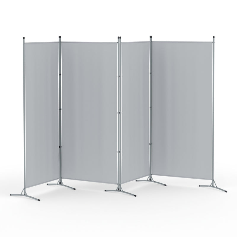 Artiss 4 Panel Room Divider Screen 345x180cm Grey Fabric