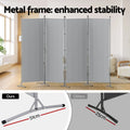 Artiss 4 Panel Room Divider Screen 345x180cm Grey Fabric