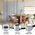 Artiss 4 Panel Room Divider Screen 345x180cm Grey Fabric