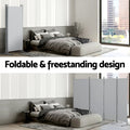Artiss 4 Panel Room Divider Screen 345x180cm Grey Fabric