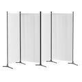 Artiss 4 Panel Room Divider Screen 345x180cm White Fabric
