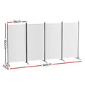 Artiss 4 Panel Room Divider Screen 345x180cm White Fabric