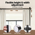 Artiss Extendable Curtain Rod Room Divider Black 1.45-2.3m