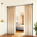 Artiss Extendable Curtain Rod Room Divider Black 1.45-2.3m