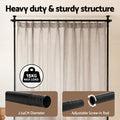 Artiss Extendable Curtain Rod Room Divider Black 79-132cm