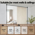 Artiss Extendable Curtain Rod Room Divider Black 79-132cm
