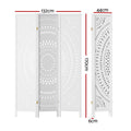 Artiss 3 Panel Room Divider 132x170cm Circle White Screen