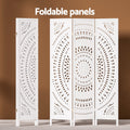 Artiss 3 Panel Room Divider 132x170cm Circle White Screen