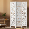 Artiss 3 Panel Room Divider 132x170cm Circle White Screen