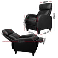 Artiss PU Leather Reclining Armchair Black