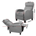 Artiss Fabric Reclining Armchair Grey