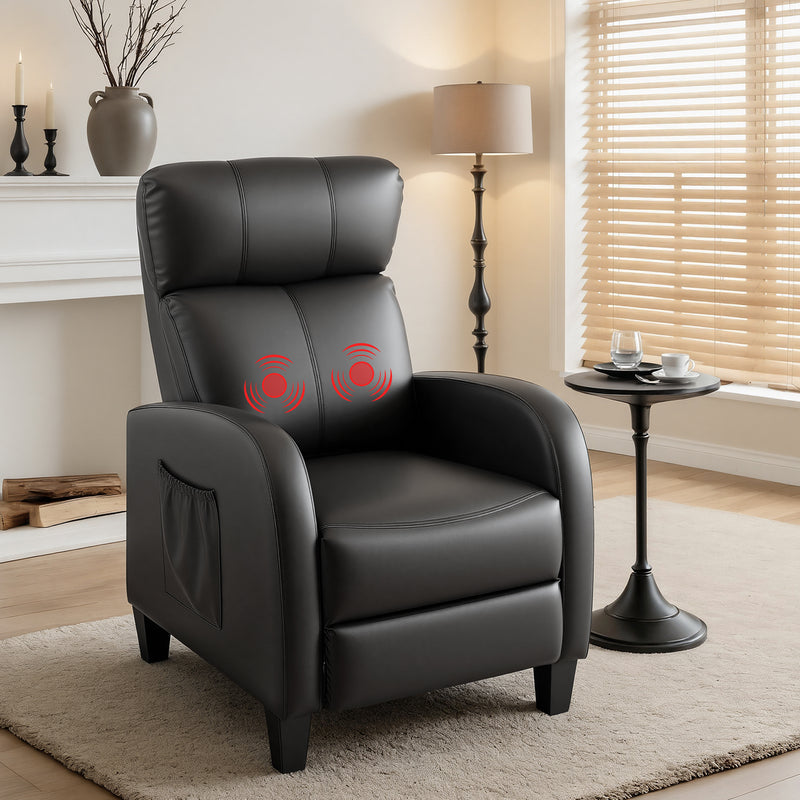 Artiss Massage Recliner Chair Small PU Leather Black