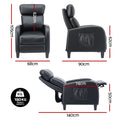 Artiss Massage Recliner Chair Small PU Leather Black