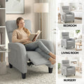 Artiss Massage Recliner Chair Small Recliner Sofa for Adults Fabric Grey