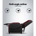 Artiss Gaming Recliner Chair Leather Black