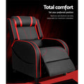 Artiss Gaming Recliner Chair Leather Black