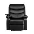 Artiss Leather Recliner Chair Black with Tray Table Erika