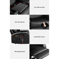 Artiss Leather Recliner Chair Black with Tray Table Erika