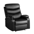 Artiss Leather Recliner Chair Black with Tray Table Erika