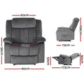 Artiss Electric Massage Recliner Chair Heated Velvet Grey