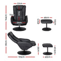 Artiss Heated Massage Recliner Chair Ottoman Black 2PC