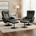 Artiss Heated Massage Recliner Chair Ottoman Black 2PC