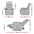 Artiss Lift Assist Recliner Chair Leather Grey