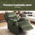 Artiss Heated Massage Recliner Chair Velvet Phone Holder