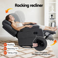 Artiss Rocking Recliner 360 Swivel Massage Heated Chair