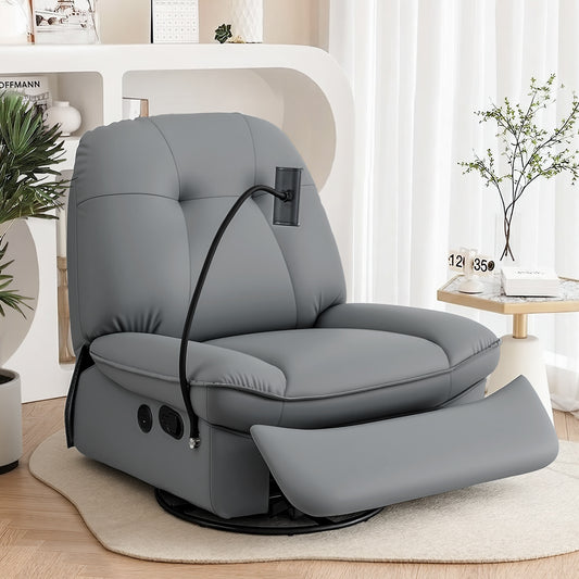 Artiss Manual Swivel Rocker Recliner USB Ports Nursery Chair