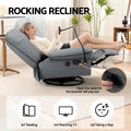 Artiss Manual Swivel Rocker Recliner USB Ports Nursery Chair