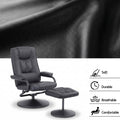Artiss Recliner with Ottoman 360-Degree Swivel Recliner Chair and Ottoman Set PU Leather Black