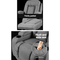 Artiss Electric Massage Recliner Chair Heated Fabric Grey Lounge