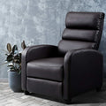 Artiss Recliner Armchair Brown Faux Leather