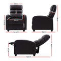 Artiss Recliner Armchair Brown Faux Leather