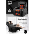 Artiss Recliner Lift Assist Heated Massage Chair Leather