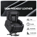 Artiss Power Lift Recliner Chair with Massage and Heat for Elderly, Electric Sofa Reclining Chair with USB and Phone Holder, PU Leather Comfy Armchair for Living Room, 2 Cup Holder & 4 Pockets, Black