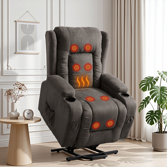 Artiss Lift Recliner Chair Heated Massage Velvet Rukwa