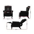 Artiss Recliner Armchair Black Faux Leather