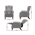 Artiss Recliner Armchair Grey Fabric