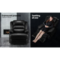 Artiss Recliner Chair Black Leather Cissy