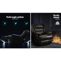 Artiss Recliner Chair Black Leather Cissy