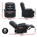 Artiss Manual Recliner Chair Leather 16 Colour LED Black