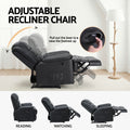 Artiss Manual Recliner Chair Leather 16 Colour LED Black